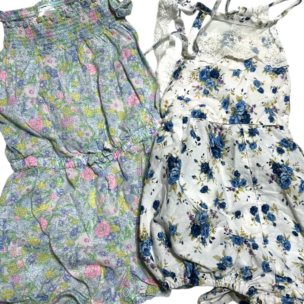 Girls 9M 2 piece bundle - darling rompers for summer or vacation, cute cute cute